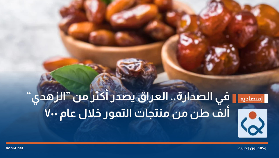 “الزهدي” في الصدارة.. العراق يصدر أكثر من 700 ألف طن من منتجات التمور خلال عام