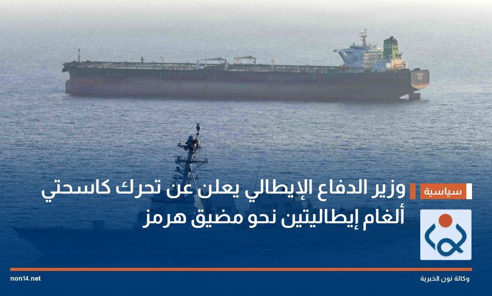 وزير الدفاع الإيطالي يعلن عن تحرك كاسحتي ألغام إيطاليتين نحو مضيق هرمز