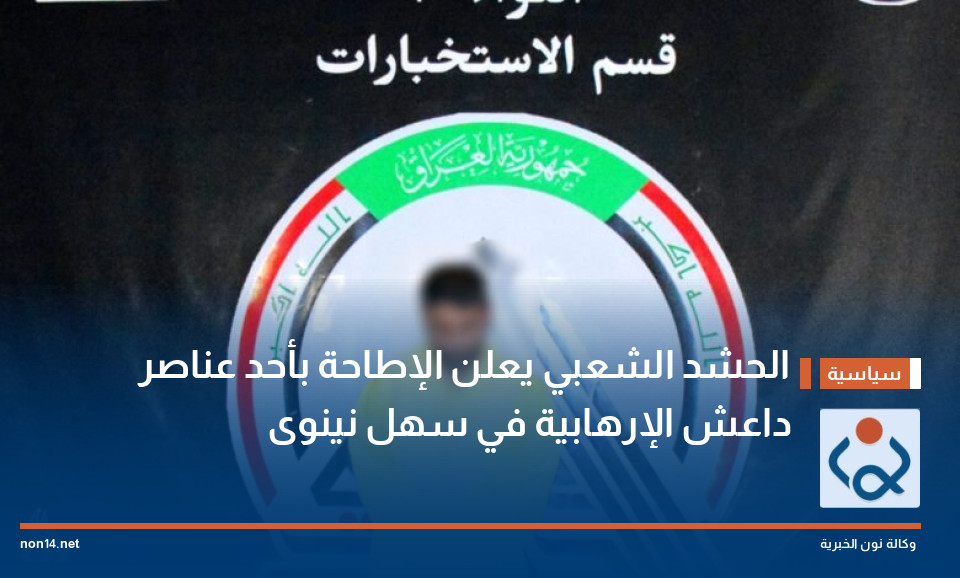 الحشد الشعبي يعلن الإطاحة بأحد عناصر داعش الإرهابية في سهل نينوى