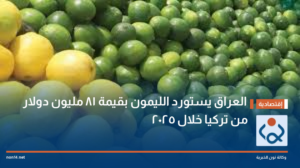 العراق يستورد الليمون بقيمة 81 مليون دولار  من تركيا خلال 2025
