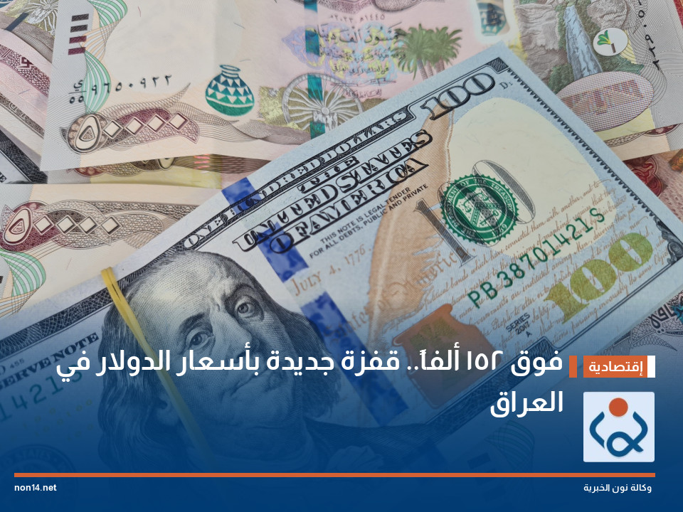 فوق 152 ألفاً.. قفزة جديدة بأسعار الدولار في العراق