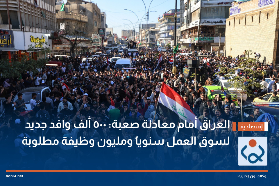 العراق أمام معادلة صعبة: 500 ألف وافد جديد لسوق العمل سنوياً ومليون وظيفة مطلوبة