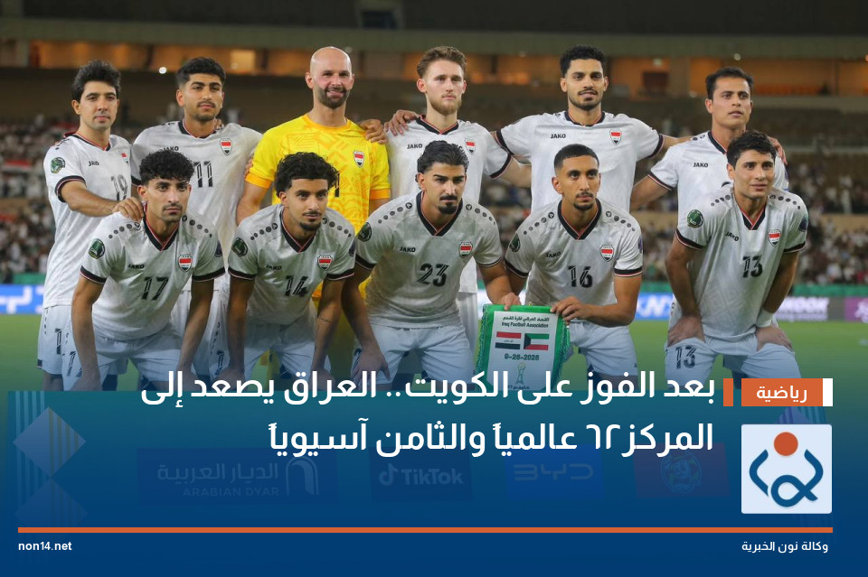 بعد الفوز على الكويت.. العراق يصعد إلى المركز 62 عالمياً والثامن آسيوياً