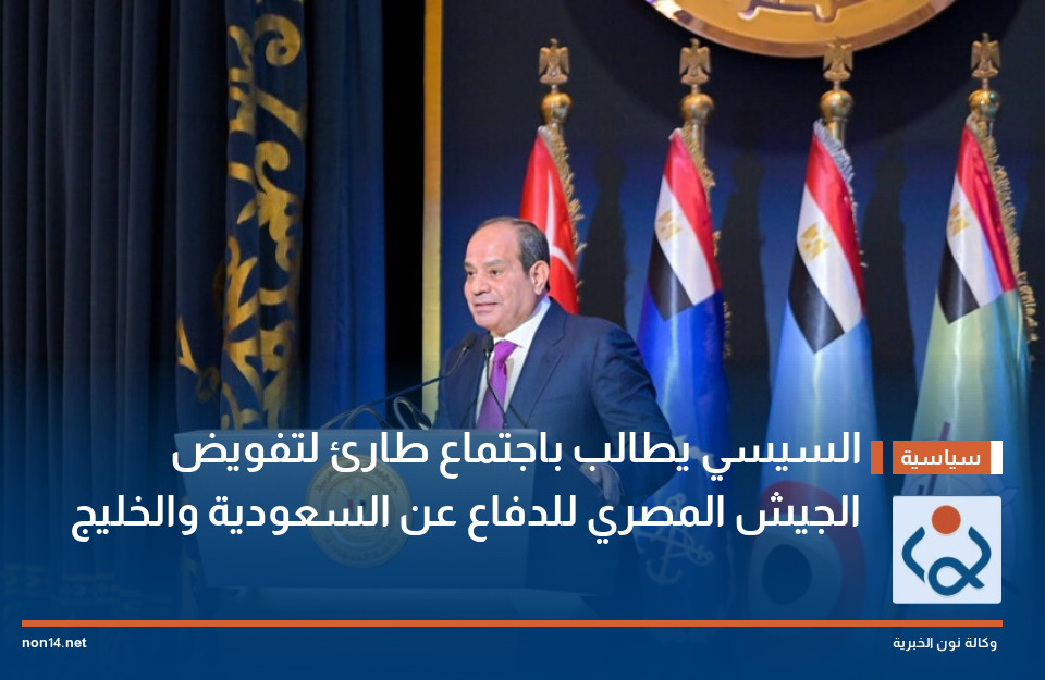 السيسي يطالب باجتماع طارئ لتفويض الجيش المصري للدفاع عن السعودية والخليج