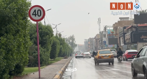 فيديو:الامطار تزين كربلاء في صباح شتوي معتدل