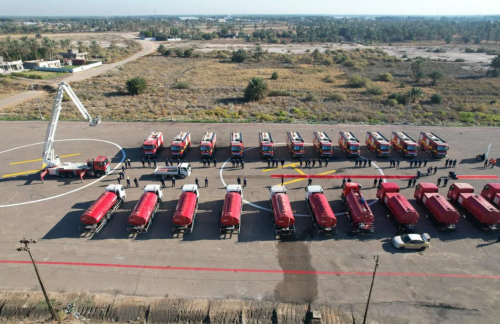 الدفاع المدني يتسلم دفعة جديدة من سيارات الإطفاء البريطانية