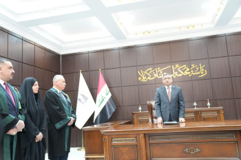 75 من طالبي الانتماء إلى نقابة المحامين يؤدون اليمين القانونية في استئناف كربلاء