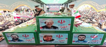 تشييع جثامين لاربجاني ورفاقه الشهداء في طهران