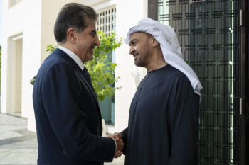 بالصور:رئيس دولة الإمارات يستقبل البرزاني