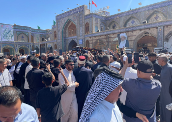 انطلاق مراسيم تشييع المرجع الديني الشيخ محمد إسحاق الفياض في مدينة الكاظمية المقدسة
