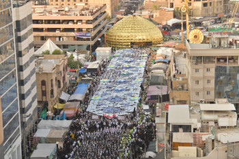 بالصور:موكب البو عامر لوحات فنية وسط كربلاء اثناء زيارة الاربعين