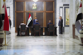 لمدة 25 عاماً.. الزيدي يرعى توقيع عقد تطوير وتشغيل حقل عجيل النفطي