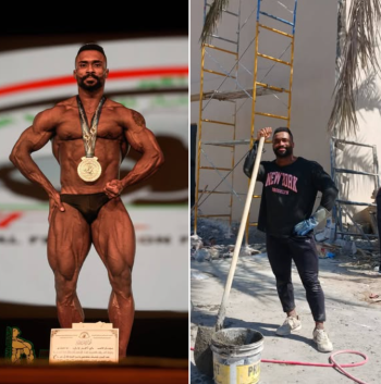 يستعد للمشاركة في بطولة العالم ...علي كاري عامل بناء في كربلاء يحصل على لقب بطل العراق في بناء الأجسام